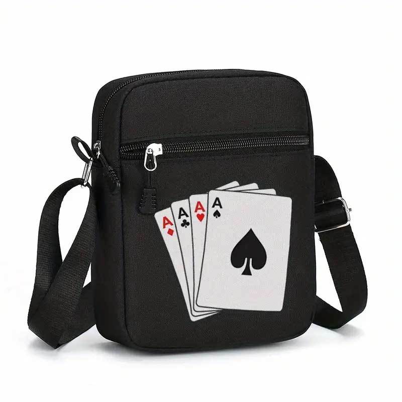Travel Accessories Us - Ace of Spades Poker Canvas Shoulder