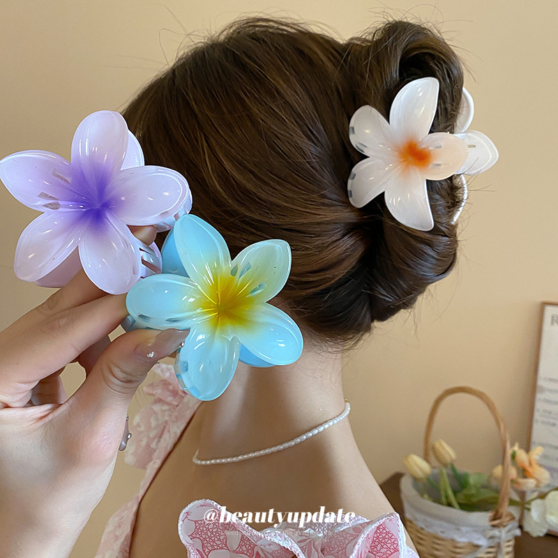 Travel Accessories Hong Kong - Crystal Flower Acrylic Hair Claw Clips