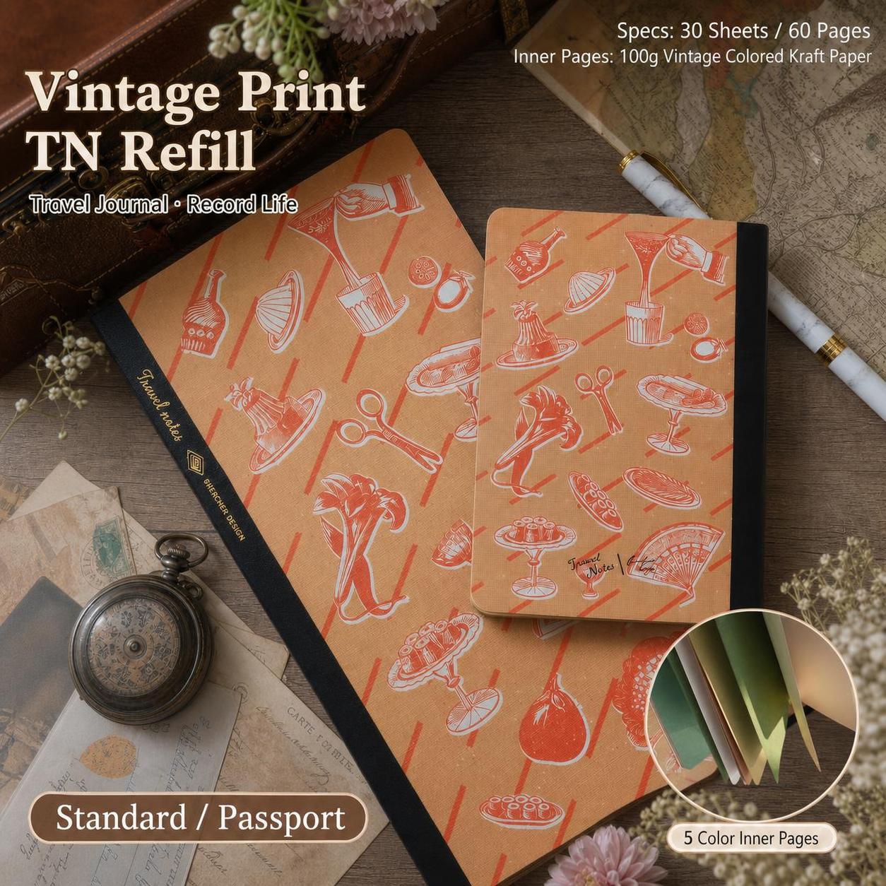 Retro Travelers Notebook Color - đánh giá và giá Travel Notebook Journal