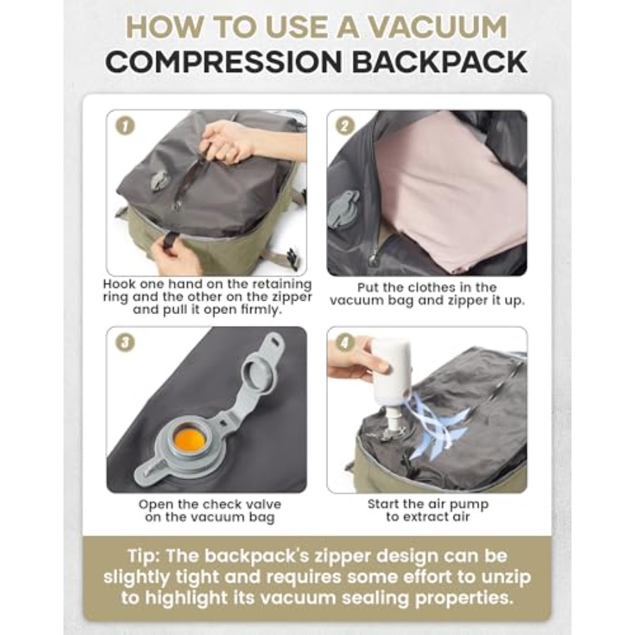 Vacuum Backpack Travel with Pu - đánh giá và giá Compression Bag Vacuum
