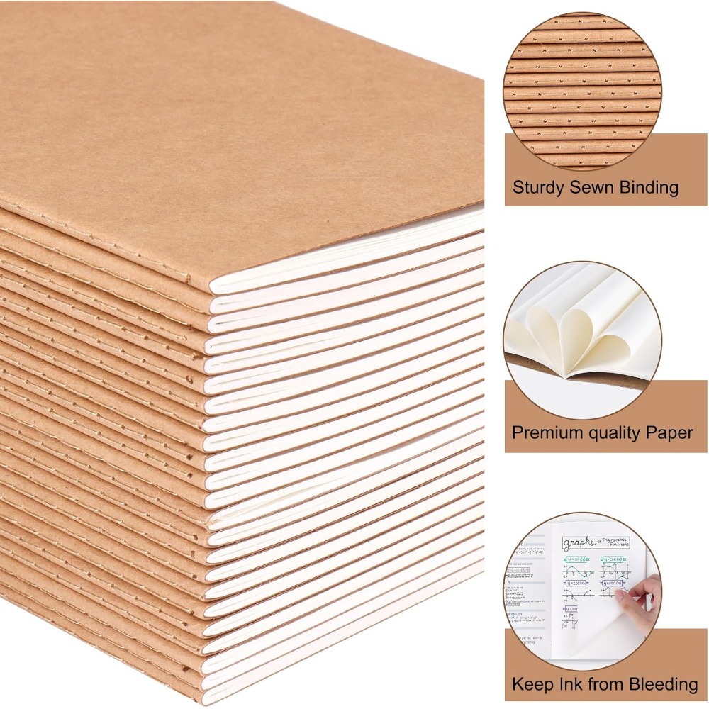 24 Pack A5 Blank Kraft Noteboo - đánh giá và giá Travel Notebook Journal