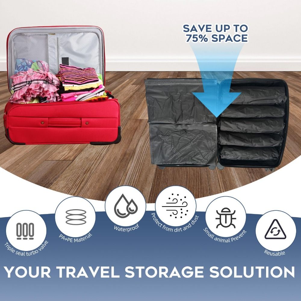New Reusable Hand Roll Vacuum  - đánh giá và giá Compression Bag Vacuum
